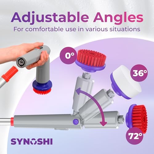 Synoshi PRO Electric Spin Scrubber Long Handle – Cordless Shower Scrubber - Image 2
