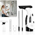 Window Vacuum Squeegee with Long Handle, Cordless Window Vacuum Cleaner, Electric Window Cleaner and Shower Glass Cleaner for Mirrors, High Windows, Tiles, Car Windows, 3000Pa, Type-C(Black) by VALOVEALL