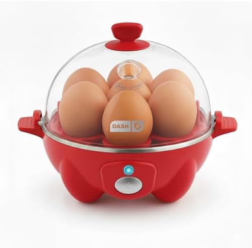 Dash Rapid Egg Cooker, 7 Hard Boiled Eggs, Red by Dash