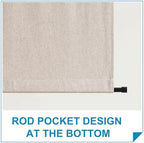 RYB HOME Linen Blended French Door Curtains, Self Adhesive Shades - Image 6