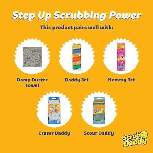 Scrub Daddy Damp Duster Dusting Sponges (8 Count) - Dust Remover for Household Cleaning - Duster for Vents, Railings & Blinds - Reusable Baseboard Cleaner - Image 5