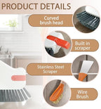 Groove Cleaning Brushes 2 in 1 Window Track Cleaner Cleaning Tools, Multifunction Hard Bristle Grout Crevice Cleaning Brush with Scraper for Kitchen Stove Sink, Sliding Door Track, Window Sill, 2PCS - Image 4