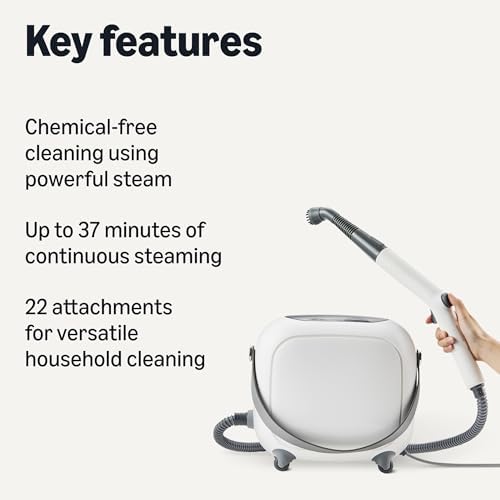 Amazon Basics Multipurpose Steam Cleaner for Home with 22 Accessories, Chemical-Free Cleaning, Powerful Steam, 51oz Tank, 1500W, White - Image 2