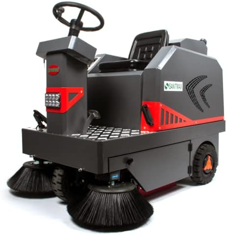 49" Ride-On Floor Sweeper, 26-Gal Hopper by SANITMAX