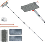6.4FT Extendable 2-in-1 Window Washing Kit with Long Handle, 180° Rotatable Head & No-Drill Storage Holder, Streak-Free Window Squeegee for High Windows, Glass, Shower, and Car Windshield Cleaning by APLOP