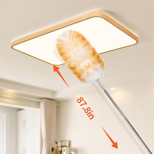 Feathers Duster,Long Telescoping Lambswool Dusters with Stainless Steel Extension Pole Up to 87.8" for Cleaning High Ceiling Fan, High Ceilings,Furniture,Hard to Reach Areas - Image 5