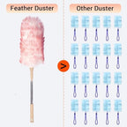 Lambswool Duster Extendable 22–55 Inch Natural Wool Duster with Flexible Head for Ceilings Furniture Blinds Electronics Washable Reusable-Red - Image 2