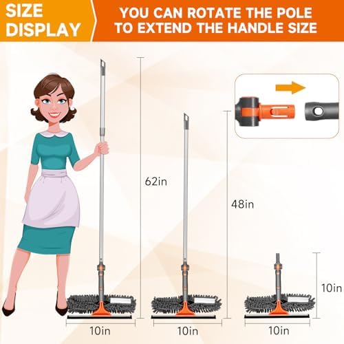 Chabatree Window Squeegee Cleaner Set 2-in-1 Window Cleaning Tool with Extendable Pole, Window Cleaning kit with Bendable Head for Indoor & Outdoor Glass for Car Indoor Outdoor High Windows - Image 5