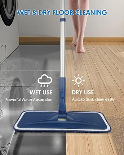 BPAWA Microfiber Mops for Floor Cleaning: Flat Mop for Wood Laminate Tile - Image 2