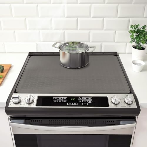 Stove Top Cover for Electric Stove- Range Covers for Electric Stove,Silicone XXL Dish Drying Mat, Glass Cooktop Covers, Flat RV Range top Mats (Gray, 28"x20") - Image 6