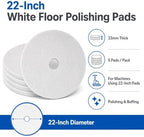 22 Inch White Floor Polishing Pads, 5 Pack, 23mm Thick Floor Machine Pads for Polishing, Buffing, Finishing and Floor Maintenance, for Rotary Machines, Buffers and Auto Scrubbers - Image 6