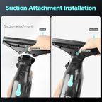 Window Vacuum Cleaner Kit Cordless, 35Min Runtime & 2 Suction Nozzles Cleaning Tool, All-in-One Electric Squeegee Spray Kit for Streak-Free Windows Washing, Shower Glass, Mirrors,Car - Image 7