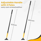 Heavy Duty Floor Scraper with 44.5” long handle, 4” Scraper Tool with 10 Replacement Metal Razor Blades, Paint Scraper for Cleaning Gum Glass Wall Tile Glue Linoleum Stove Top - Image 4