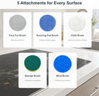 Electric Spin Scrubber, Cordless Cleaning Brush Scrubber with 9 Replaceable Brush Heads-3 Adjustable Size, 2 Speeds for Bathroom Bathtub Kitchen Tile Floors - Image 2