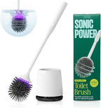 Electric Toilet Brush & Scrubber – Self Cleaning Silicone Toilet Bowl Brush with UVC Light, Rechargeable Wireless Spinning Toilet Brush & Holder Set, Wall Mount or Floor Standing (Pack of 1) by SonicPower