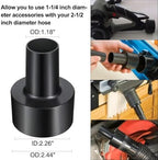 9 Pcs Household Cleaning Vacuum Cleaner Attachments for Shop Vac Accessories - 2 1/2" to 1 1/4" Vacuum Hose Adapter, 1 7/8" to 1" Adapter for Shop Vac, 1 1/4" Vacuum Brush Flexible Crevice Tool - Image 2