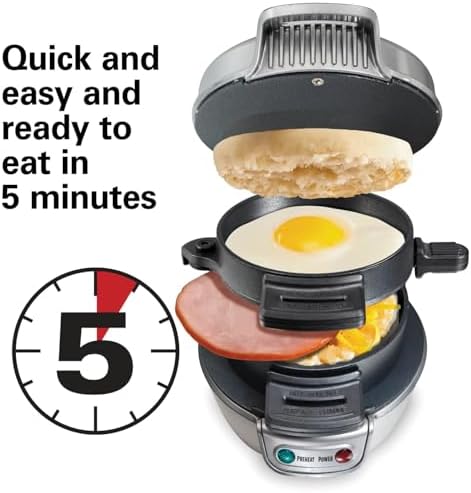Hamilton Beach Breakfast Sandwich Maker with Egg Cooker Ring - Image 2