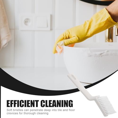 COLLBATH 2pcs Grout Brush with Handle Multi-Purpose Tile and Baseboard Cleaning Tool Hard Crevice Scrubber for Bathroom Kitchen Shower Floor Cleaning - Image 3