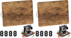 Appliance Slider, Sliding Tray for Coffee Maker, Coffee Pot Slider for Countertop, 360° Rolling Tray Appliance Slider for Kitchen Appliances- Rustic Brown (12.5” X 16”) (Pack of 2) by Fxacyem
