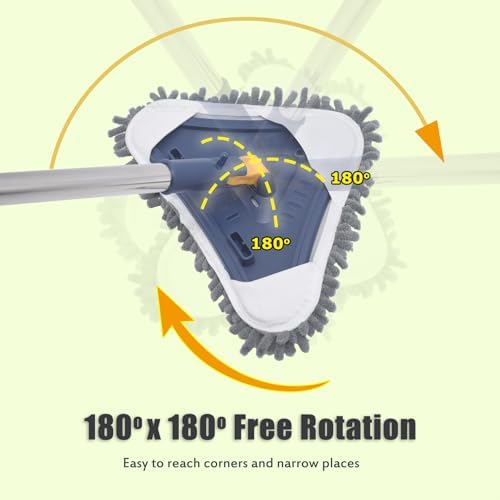 5-in-1 Wall Cleaner Mop with 79'' Long Handle, Triangle Head Wall Scrubber - Image 4
