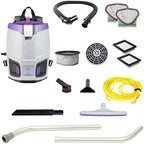 ProTeam GoFit 3 Commercial Backpack Vacuum with Xover Multi-Surface Two-Piece Wand Took Kit, 3 qt, Corded by ProTeam