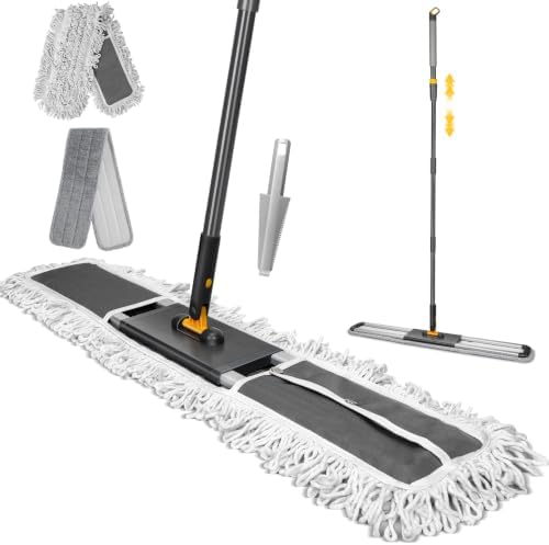 36” Commercial Dust Mop with 62” Adjustable Handle & 2 Reusable Pads by MASTERTOP