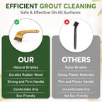 All-Natural Grout Brush Set | Wooden Cleaning Brush for Tile and Floor | Durable Floor Scrubber for Bathroom and Kitchen | Eco-Friendly Household Cleaning Tools – Pack of 2 - Image 6