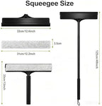 Telescopic 2‑in‑1 Window & Shower Squeegee with Scrubbing Pad - Image 2