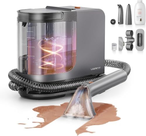 Uwant Portable Carpet Cleaner with Steam& Hot Water 18Kpa Upholstery Cleaner Machine for Pets with Cleaning Tools& Solution Carpet Steam Cleaner for Cars,Couch,Furniture Set of 1 by UWANT