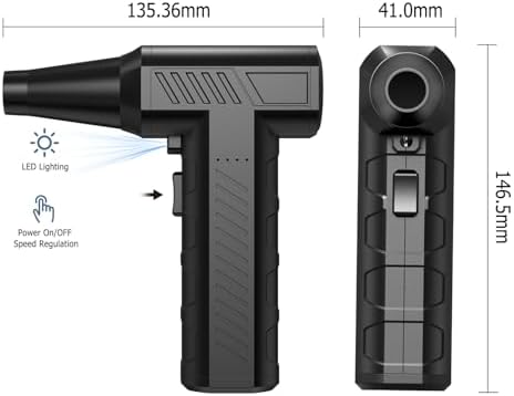CAGIWIRU Compressed Air Duster -Turbo Fan,150000RPM Cordless Electric air Duster for Keyboard PC Cleaning,No Canned,Jet Dry Blower Air Blower for Home and Car - Image 4