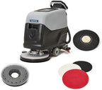 Battery Powered Self Propelled Walk-Behind Floor Scrubber Polisher Machine, 20" Cleaning Path,14.5/17 Gal Tanks, 4Hr Runtime, Up to 2.5 MPH Speed Includes 2 Brushes & 3 Scouring Pads – 2-Year Warranty by DapperSupply