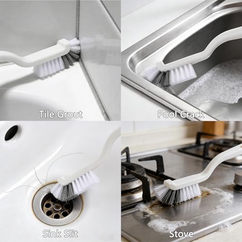 Crevice Cleaning Brush Tool - Heavy Duty Hard Bristle Gap Brush for Deep Cleaning - Ultra-Thin Grout Scrubber for Bathroom, Toilet, Bathtub, Kitchen Sink & Window Tracks-12 Pack - Image 6