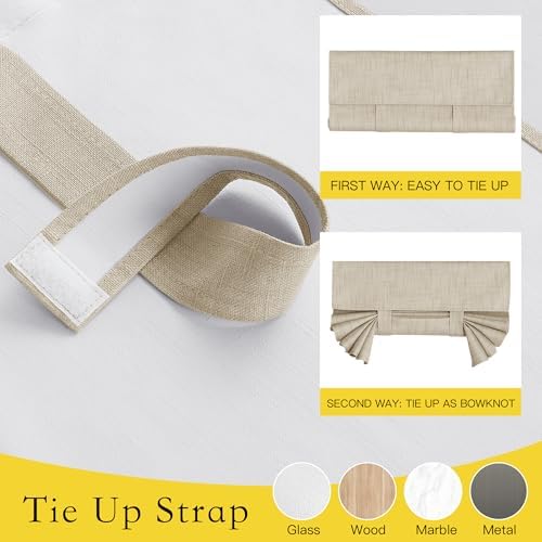 NICETOWN Linen Blackout Door Curtains for Kitchen Office - Image 2