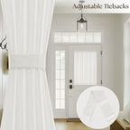 2 Panel Privacy Side Window Curtains Ivory White 25 x 72 Inches Long - Image 4