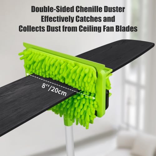Qaestfy 3-in-1 Ceiling Fan Blade Cleaner Duster with 76" Extendable Handle - Image 2