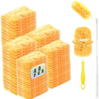 Duster Refills Compatible with Swiffer Duster, 360 Heavy Duty Multi Surface Duster Replacement with 1 Short Handle and 3FT Extenda Handle for Cleaning Furniture, Blind, Ceiling Fans(yellow-360-40pack) by Hlmsyurx