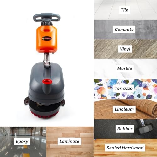 14" Compact Floor Scrubber Dryer Machine, Lithium Battery, 4-Gal Tank - Image 5