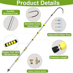 Buyplus 16FT(24FT Reach) Telescopic Gutter Cleaning Tools from the Ground, Long Reach Gutter Cleaner Wand with Hose Attachment, Rain Gutter Cleaner Tool with Extension Pole for 2nd Story House - Image 5