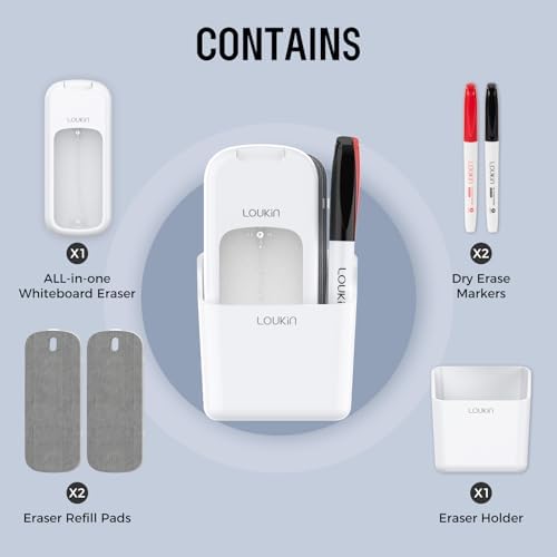loukin All-in-One Dry Erase Eraser, Replaceable Whiteboard Eraser Kit - Image 2