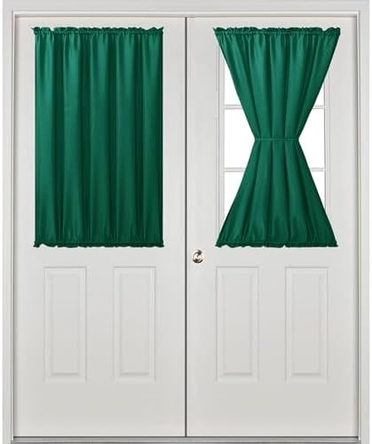 Hiasan French Door Curtains Privacy, Emerlad Green, 52W x 40L, 1 Panel - Image 2