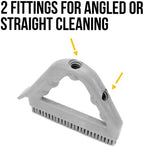 SPARTA Plastic Commercial Grout Brush, Triangle-Shaped Scrub Brush with Scraper and Two Threaded Holes for Attaching Handle (Sold Separately), 9 x 7 x 7 Inches, Yellow - Image 4