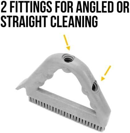 SPARTA Plastic Commercial Grout Brush, Triangle-Shaped Scrub Brush with Scraper and Two Threaded Holes for Attaching Handle (Sold Separately), 9 x 7 x 7 Inches, Yellow - Image 4