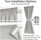 Vatge Sidelight Curtains for Front Door Privacy, 12 Inch Wide Narrow Window Curtains for Side Door, 1 Panel, W12 x L72, Silver Grey - Image 2