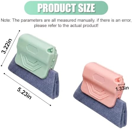 2PCS Magic Car Window Track Cleaner Tool Set, Green&Pink - Image 2