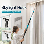 High Ceiling Duster Kit with 3-8FT Heavy Duty Extension Pole, Reaches Up to 13FT, Includes Microfiber Feather Duster, Cobweb and Ceiling Fan Duster, Window Squeegee Cleaner & Skylight Hook (8FT) - Image 3