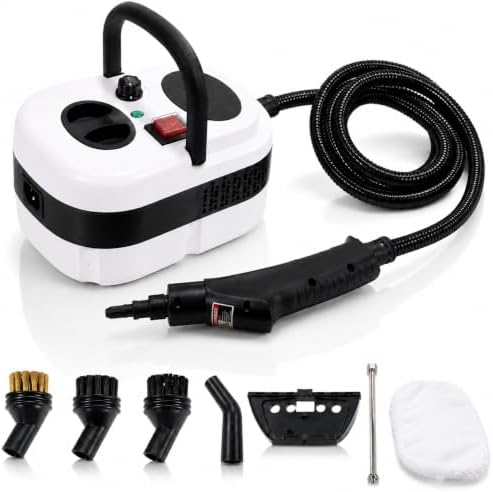 Pressurized Handheld Steam Cleaner, 221°F High-Temp Steamer for Deep Cleaning, Chemical-Free for Pets & Kids, 10-Piece Accessory Kit for Car, Couch, Grout, Tile & Floor by Unknown
