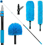 20FT High Ceiling Fan Duster with 5-12FT Extension Pole, Extendable Reusable Cobweb and Bendable Feather Duster Kit for Cleaning Spiderweb and Dust by TrueYee