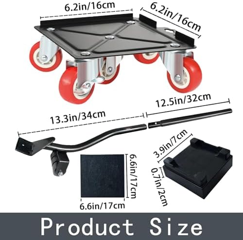 Furniture-Dolly-Furniture-Movers-with-5-Wheels, Furniture Sliders Large Size Carbon Steel Panel Lifter Tool for Moving Heavy Furniture, Furniture Dollies with 2 Brakes, Max Capacity 3335 Ibs - Image 4