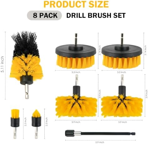 8 Pack Drill Brush Attachment Set, Power Cleaning Scrub Brushes for Drill - Image 2