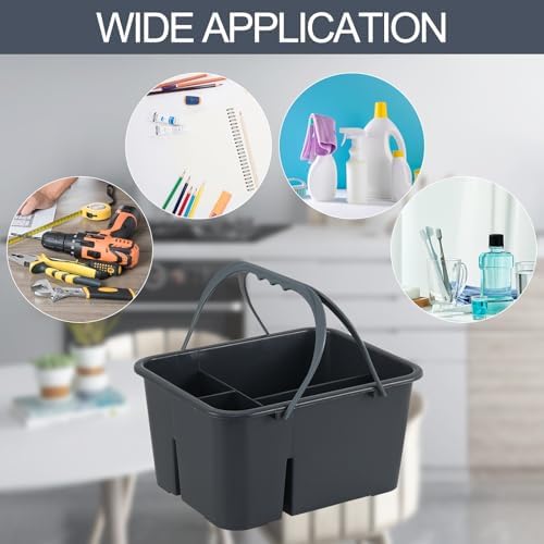 Plastic Portable Cleaning Caddy Organizer Tote with 4 Compartment - Image 7